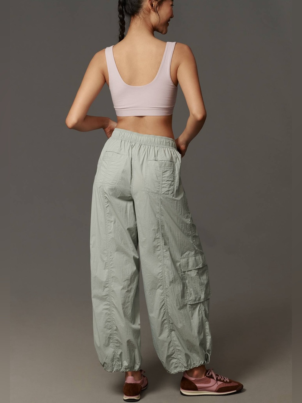 NWT Daily Practice Anthropologie Sage Parachute Cargo Pants Utility Wide Leg - Picture 4 of 13